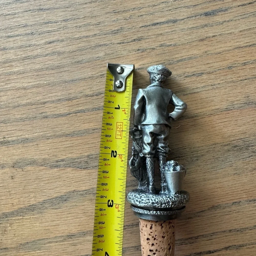 Vintage‎ Pewter silver bottle stopper wine cork bar accessories golf